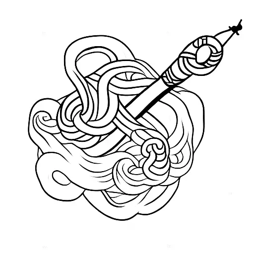 Long Sword With Vines And Snake