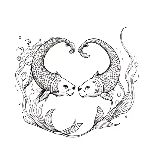 Lion And Koi Fish In Synchronicity