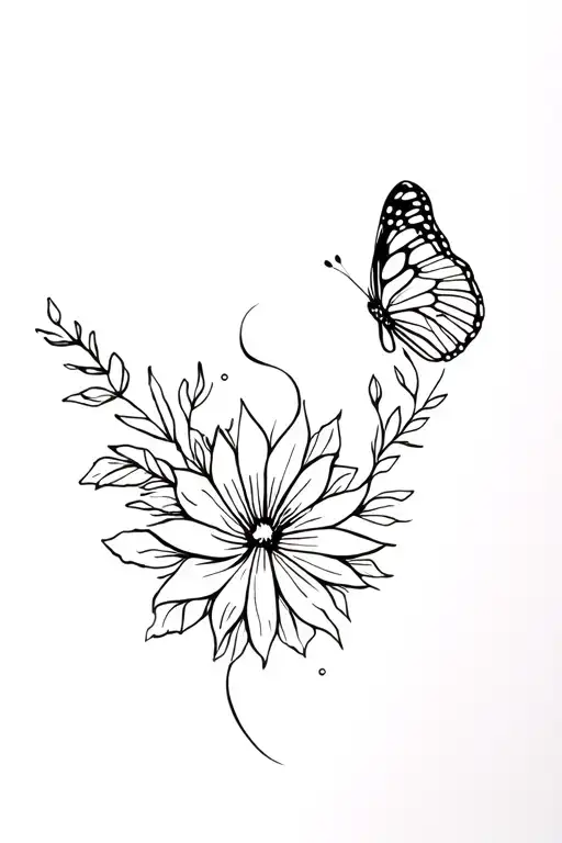 Floral And Butterfly Near Wrist