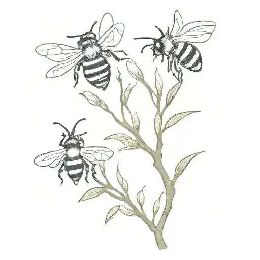 Bee And Willow Branch