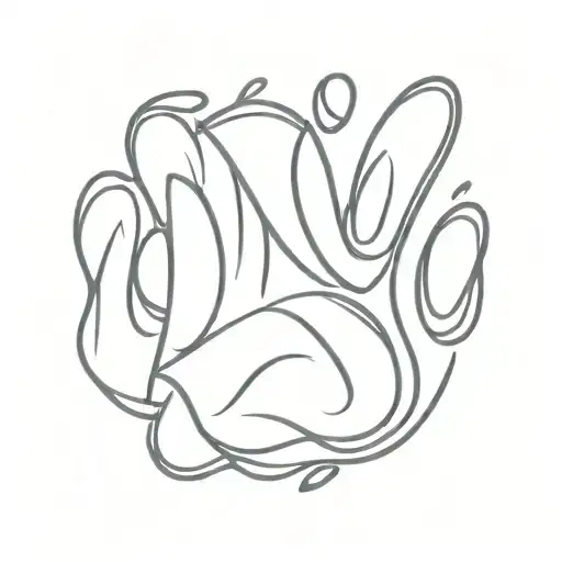 Dog Paw Print With The Initial M