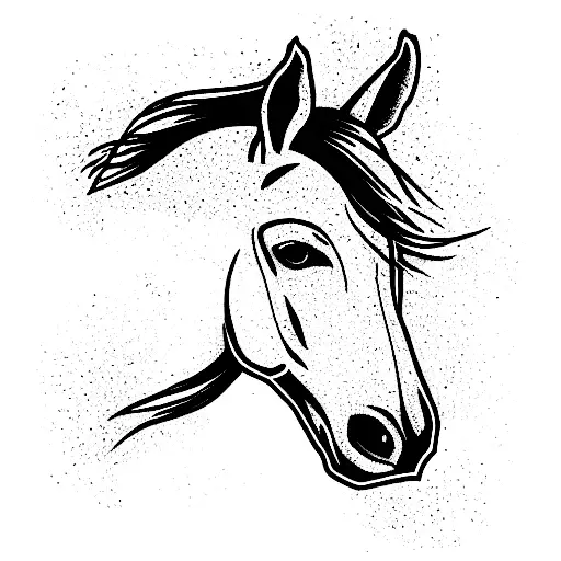 The Horse From The Cover Of The Deftones Band - White Pony On A Background Of Flowers