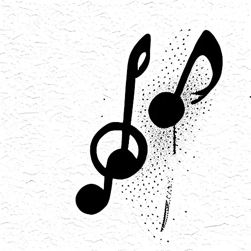 Line Of Musical Notes In The Back