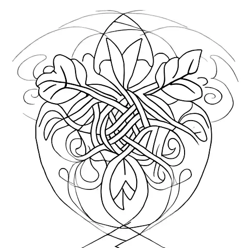 A Unique Minimalist Tattoo Design Incorporating Ruta Graveolens Leaves And Dna Strands
