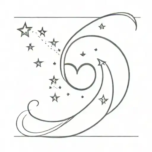 Moon And Stars With Infinity Symbol With Heart Shape