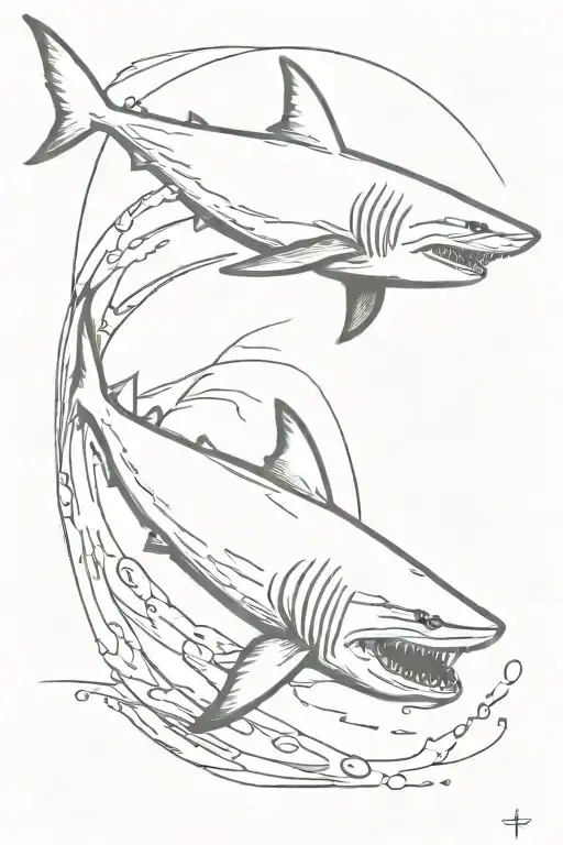 The White Shark Eats The Pain