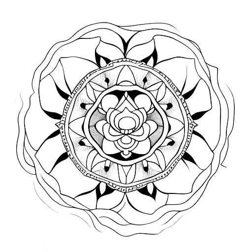 A Water Lily Blooming With Intricate Geometric Patterns On The Petals