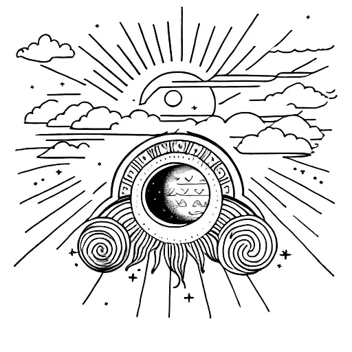 A Sun With A Moon And And Rainbow