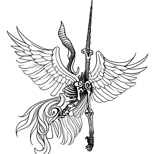 The Skeleton Of A Unicorn With The Wings Thestral From Harry Potter