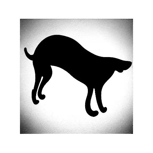 Dog Outline With Waves In The Background