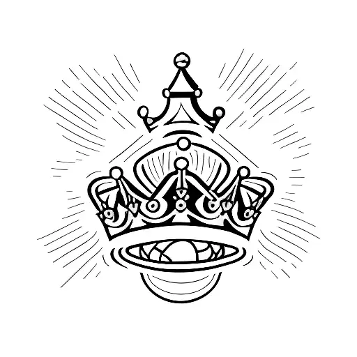 Basketball With Crown And Banner