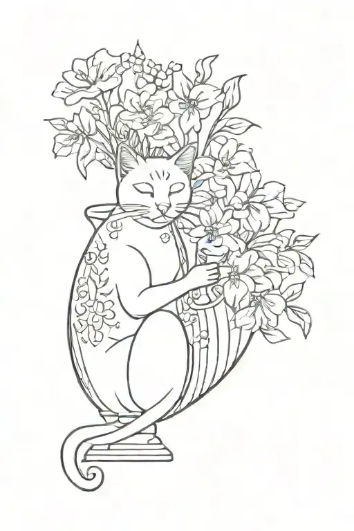 Cat Knocking Of Flower Vase