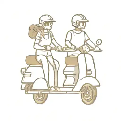 Two People Riding A Scooter Adventure Travel