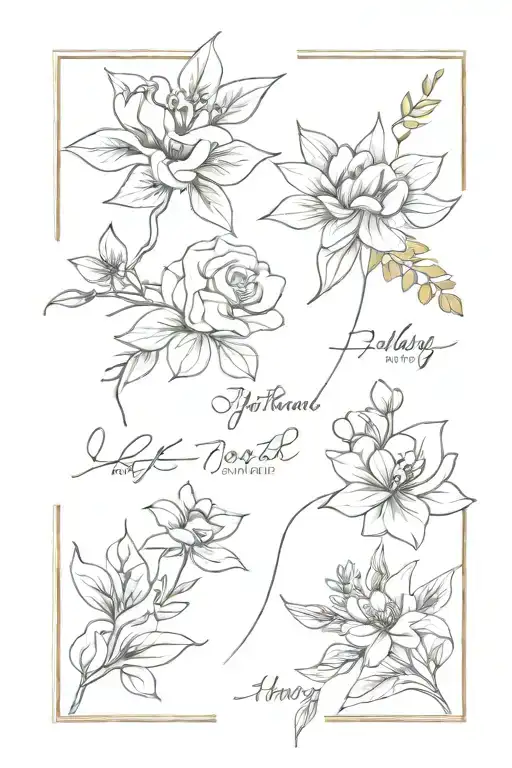 Birth Month Flower Bouquet Tied With The Months July May March November October