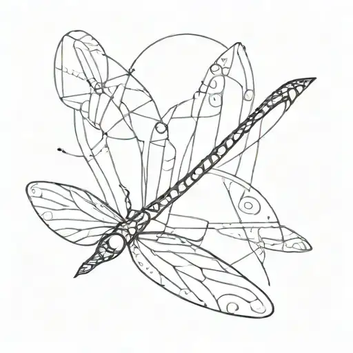 Fineline Dragon Fly Witn Azteca Design Inspired