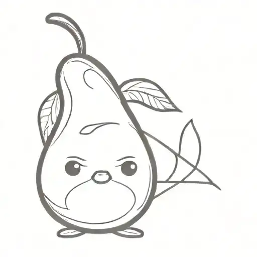 Pear Cartoon X Eyes