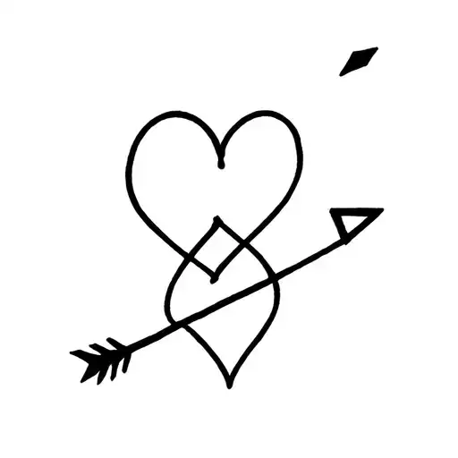 Three Overlapping Hearys With An Arrow Piercing Them