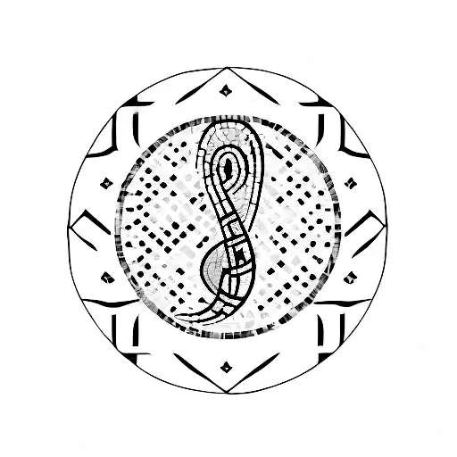 Mosaic Barcelona Panot Pattern With A Music Note Design Inside