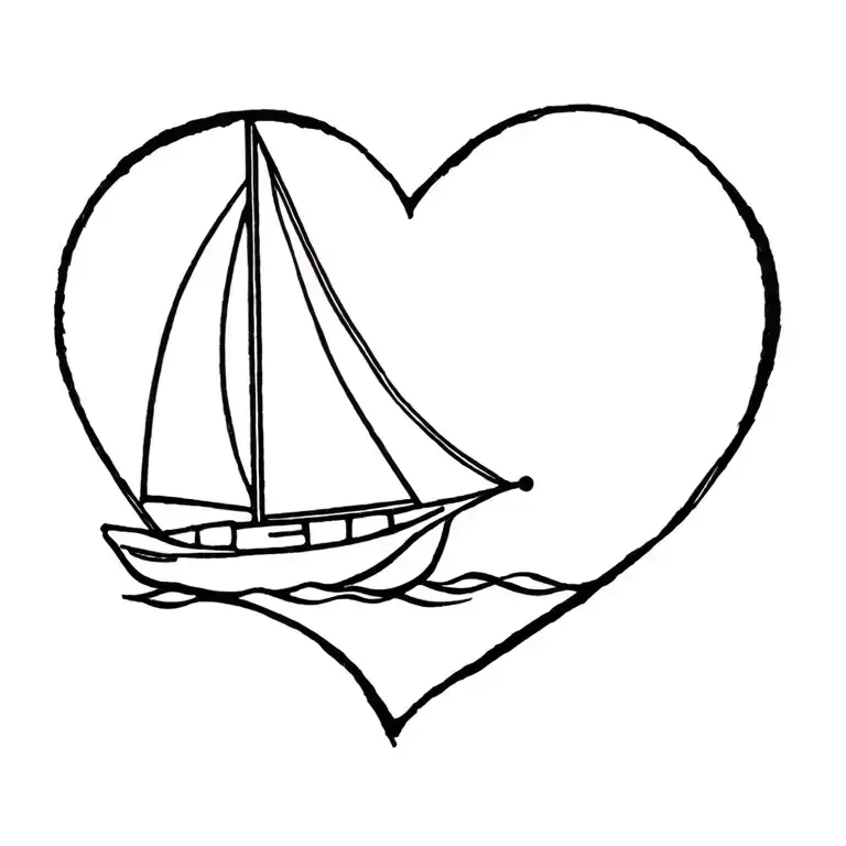 Sailboat Anker Heart
