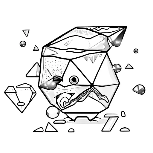 A Happy Penguin Breaking Out Of Ice In A Diamond Shape