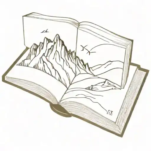 Mountain Inside A Book Open Book