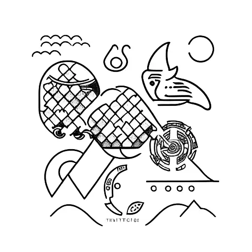 A Marketing-themed Tattoo With Three Birds Representing Different Aspects Of Advertising