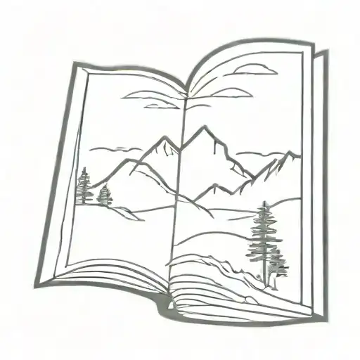 Mountain Inside A Book Open Book