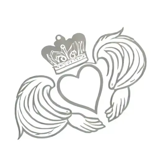 Irish Claddagh With Angel Wings