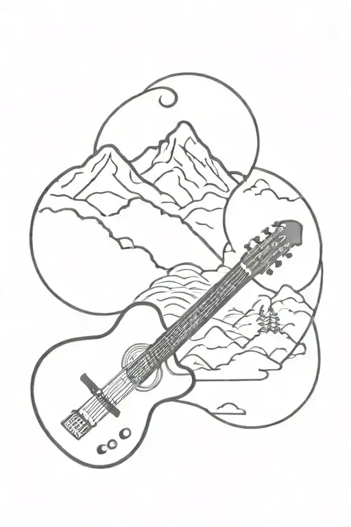 Guitar And Mountain