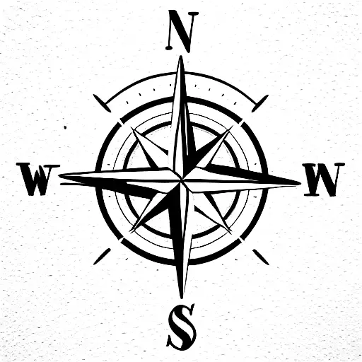 Compass With Photo Lens In The Middle