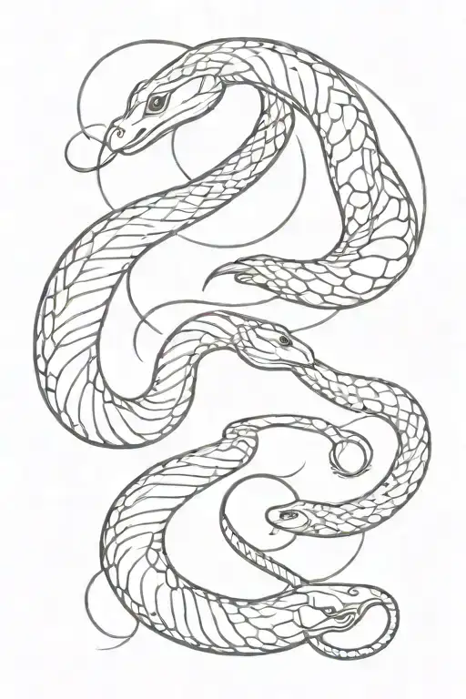 Paired Tattoo For A Couple With The Image Of A Snake And Yin Yang