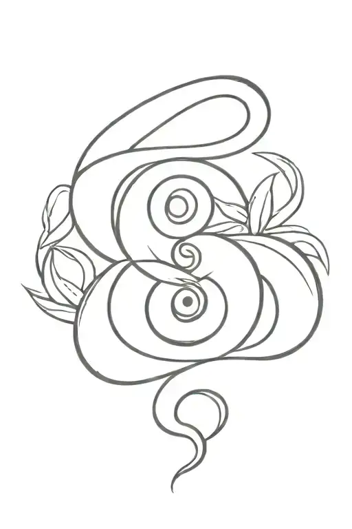 Paired Tattoo For A Couple With The Image Of A Snake And Yin Yang