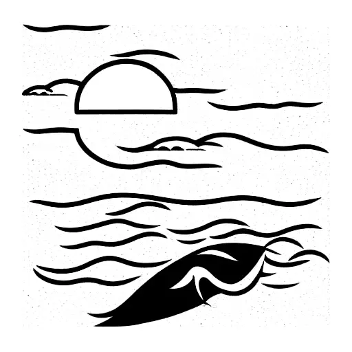 A Rectange With Inside A Ocean And Waves