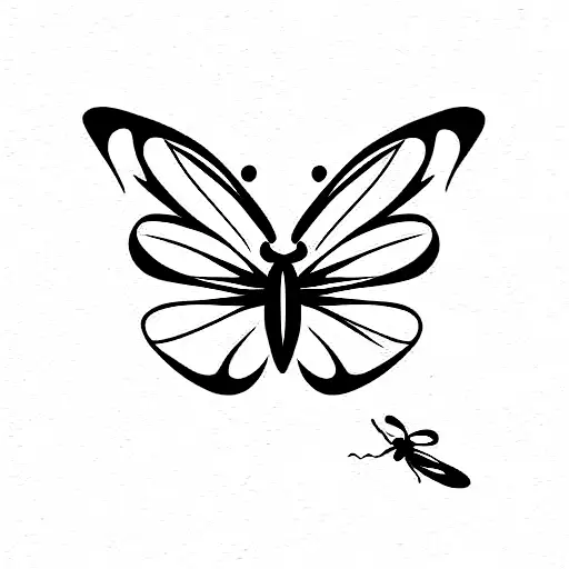 Butterfly With Dragonfly