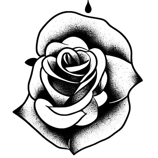 Fine Line Teddy Bear With A Rose