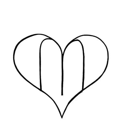 Initial M With Heart Shape