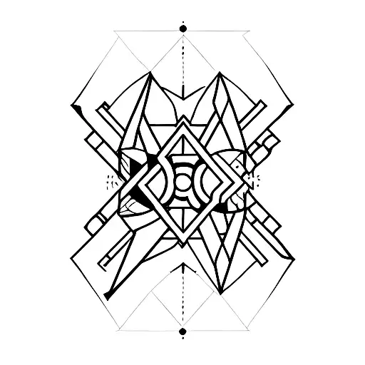 A Geometric Guitar Design With Digital Pixel Art Accents