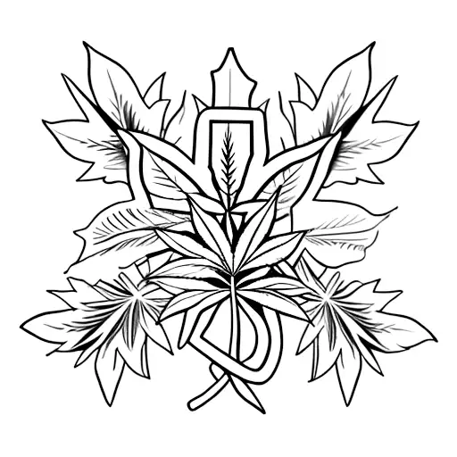 Weed Leaf Behind Holy Cross