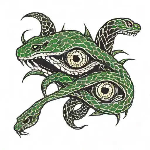 Snake Fighting Each Other Eyeball