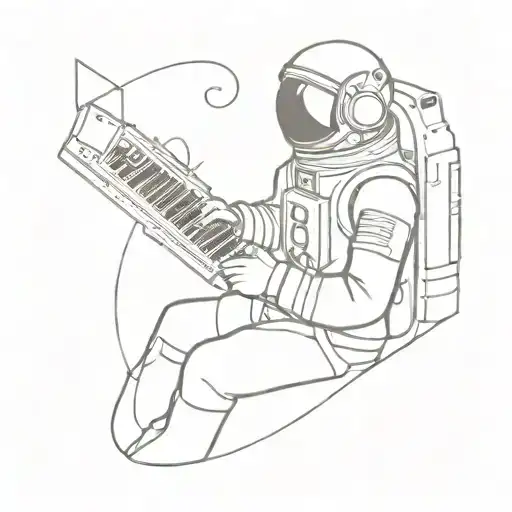 Astronaut Playing A Synthesizer