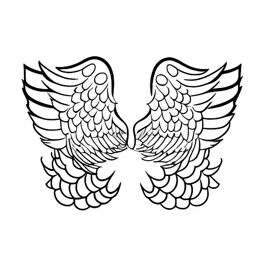 A Subtle Design Of Angel Wings With A Guinea Pig Peeking Out From Behind A Cloud