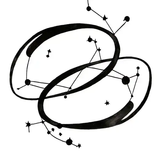 Infinity Symbol With Aquarius And Leo Constellations