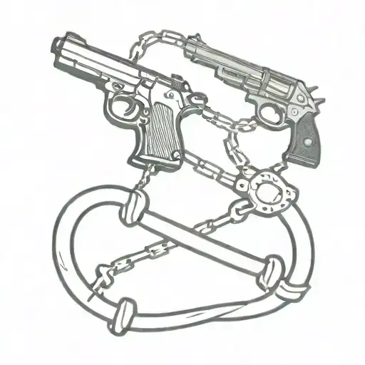 Gun Handcuffs Justice Turkishness