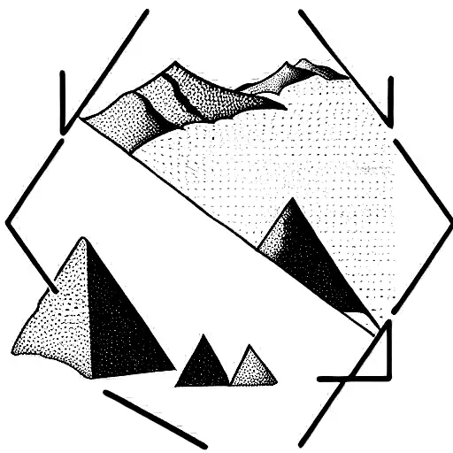 Hexagon With Mountain And Beach
