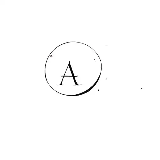 Moon With Letter A Minimalist