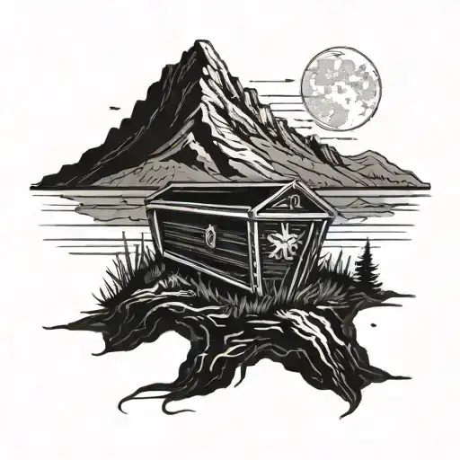 A Coffin On A Hill Dark Sky