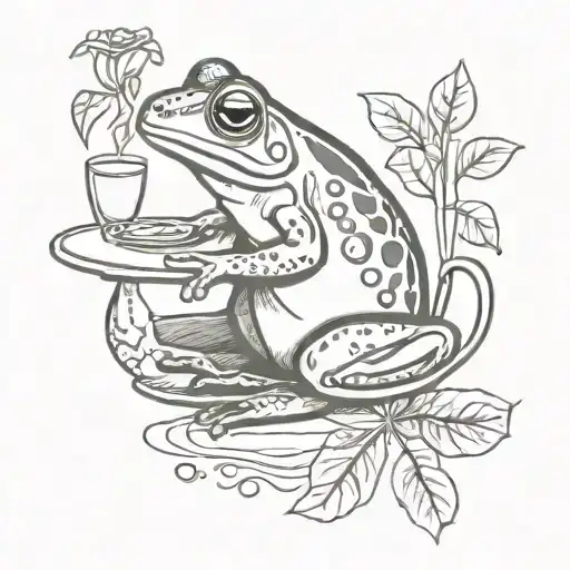 Frog Drinking Tea