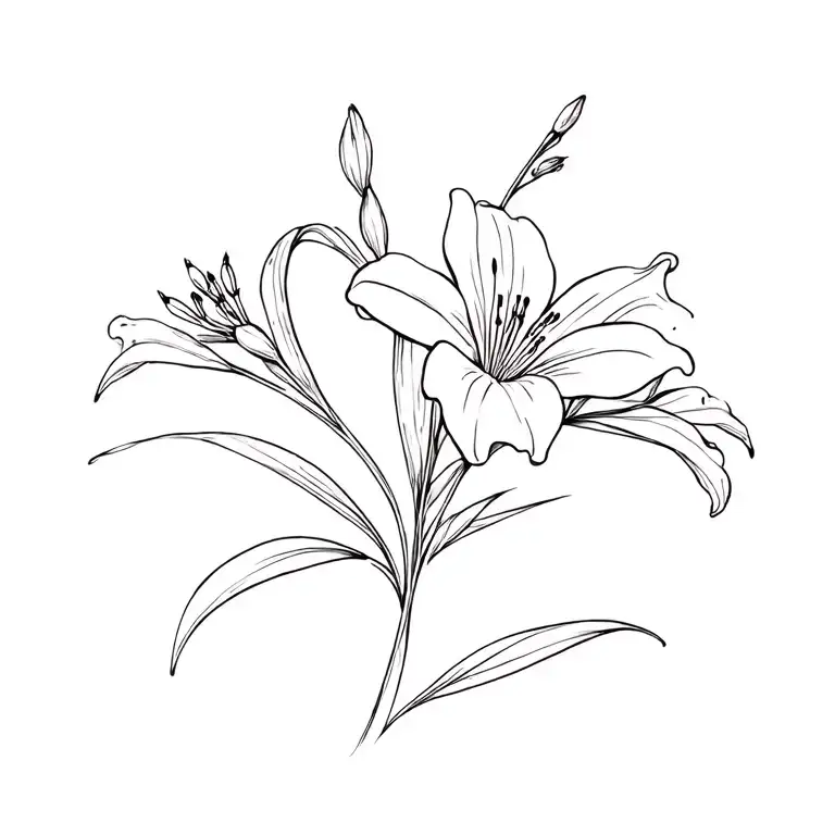 Lily And Larkspur Flower