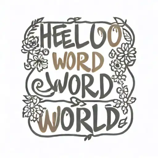 Hello World Text In Minimal Design Inspired