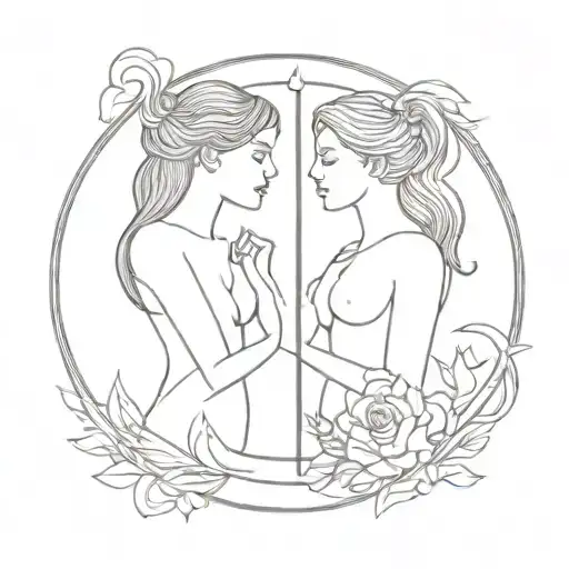 Gemini And Virgo Tattoo Design